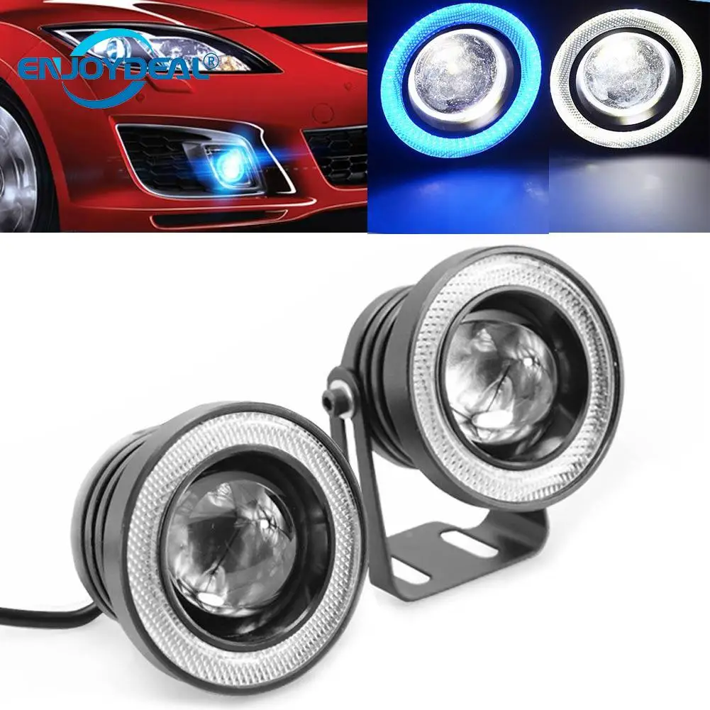

2PCS /lot autoFog lights Angel Eyes 76mm Universal COB LED Driving Lights Fog Lamp Fog Light 12V 30W Fog Lamp P5