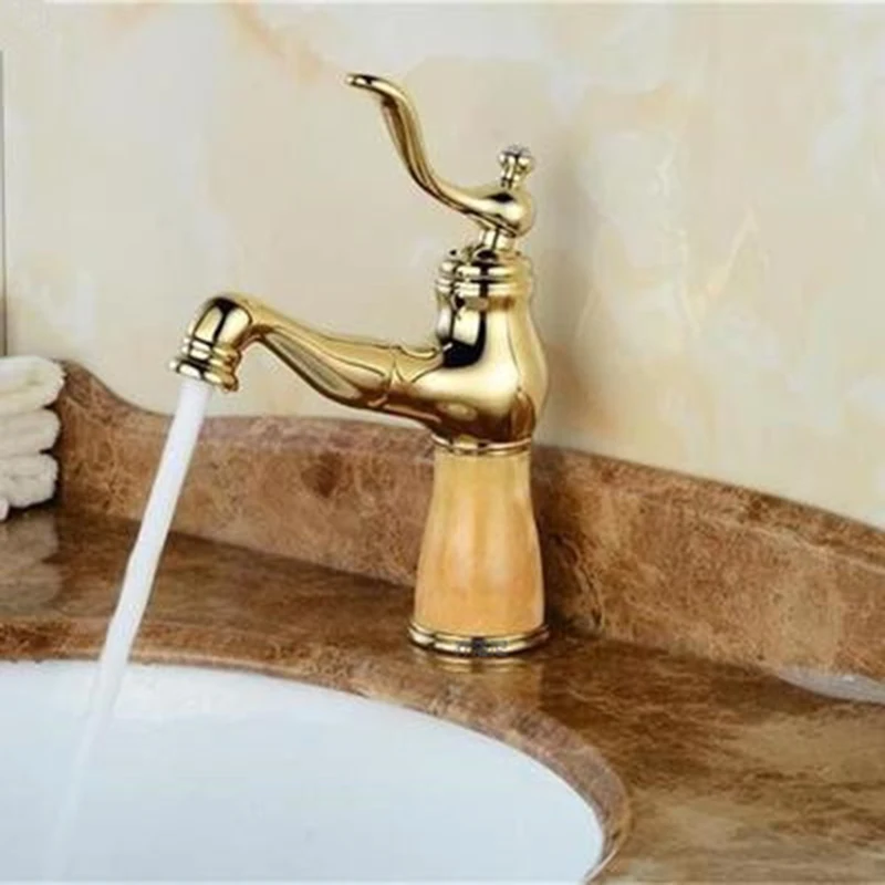 

Basin Flexible Pull Out Faucet Golden Polish Marble Stone Luxury Kitchen Sink Mixer Faucet Bathroom Gold Faucets