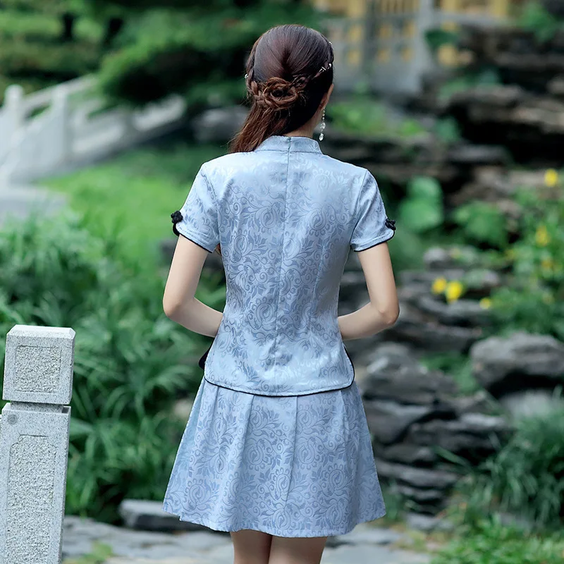 Traditional Chinese Skirt Sets Shirt And New Pattern Qipao Tang Costume Guzheng Hanfu Costumes Chorus Roupa Oriental | Тематическая