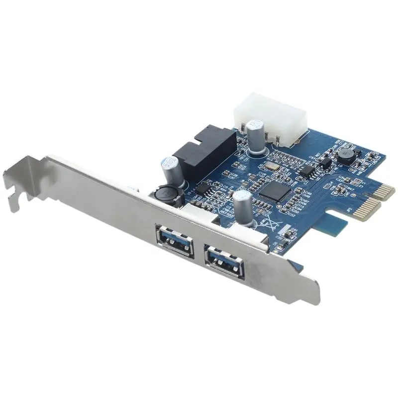2 портовый USB 3 0 PCI E Express Card HUB адаптер карты внутренний 20Pin 4Pin|Платы расширения| |