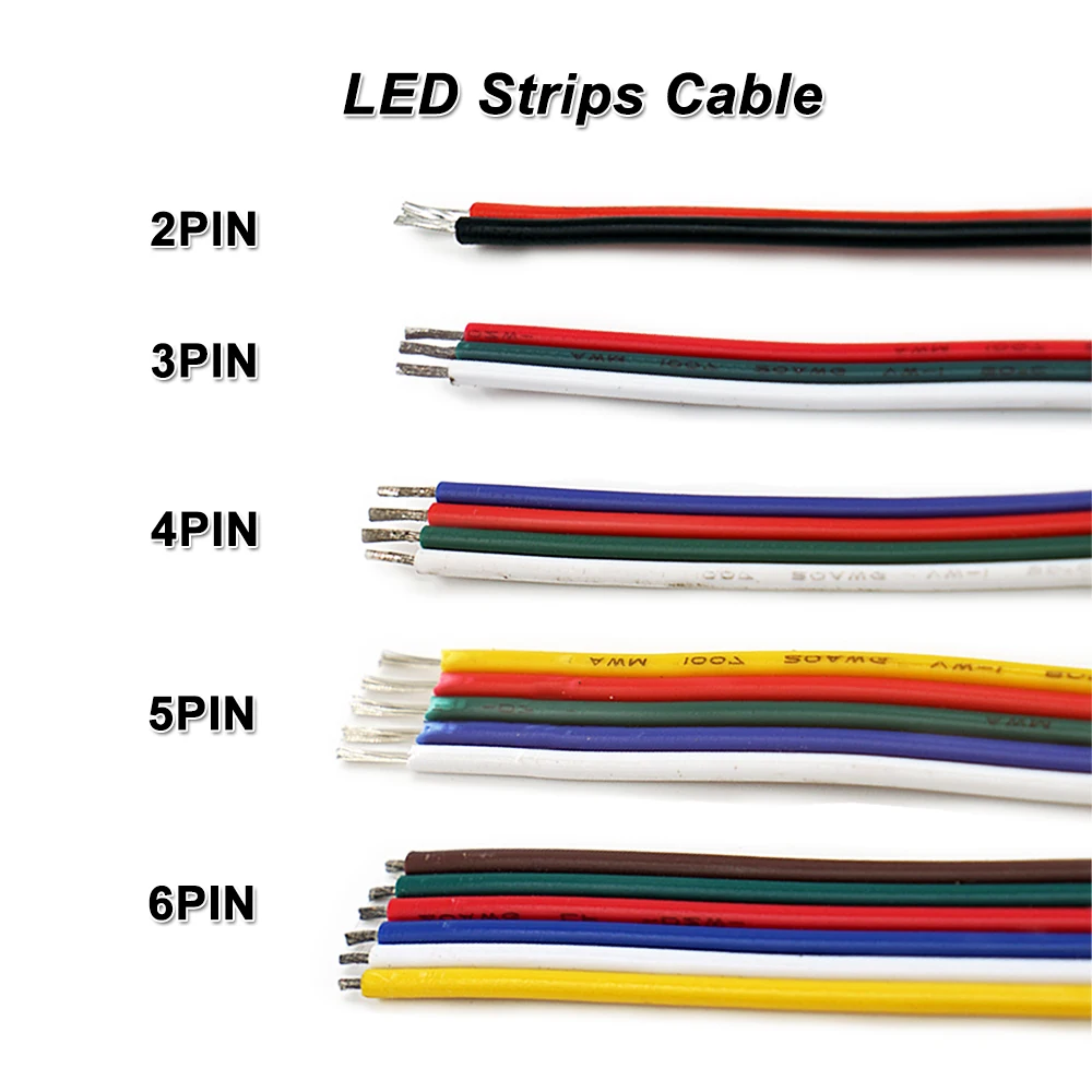 6PIN кабель 10 м 20AWG провод для 2835 3528 5050 RGB + CCT Светодиодная лента низкое напряжение