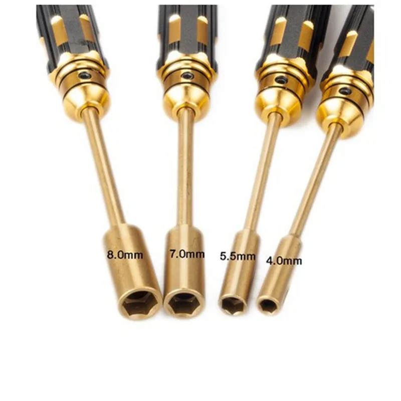 

4Pcs HSS Titanium M2 M3 M4 M5 Hexagonal Cylinder Screwdriver with Socket for RC Drone Model DIY Home Tool