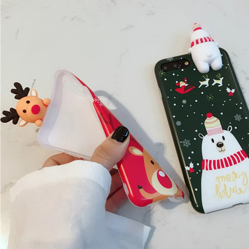 Чехол для телефона с рождественским рисунком iPhone X Xs Max Xr силиконовая Мягкая