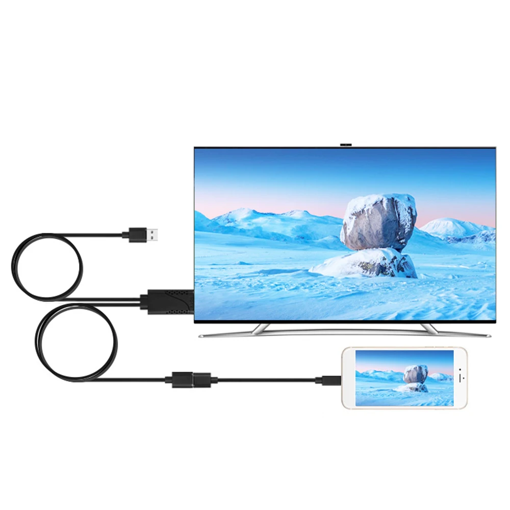 Цифровой av тв кабель 1080P HDMI к USB гнездовой/мужской адаптер отверстие для HD ТВ