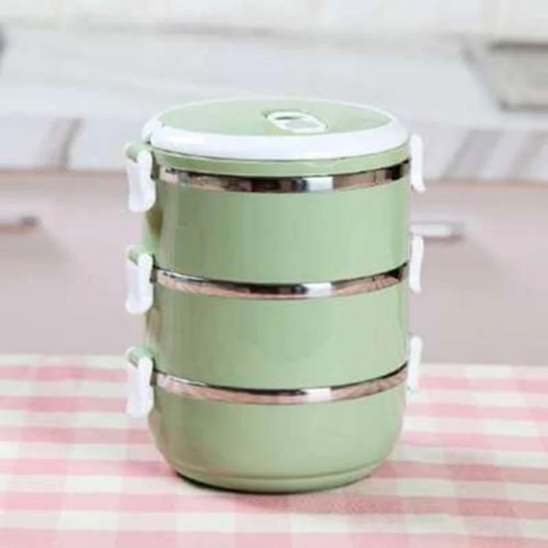 1-4Layer Нержавеющая сталь переносная коробка для ланча контейнер обеда бенто риса