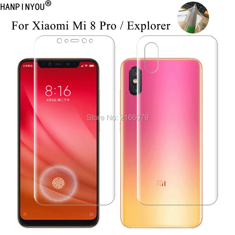 

For Xiaomi Mi 8 Mi8 Pro 8pro / Explorer 6.21" Soft TPU Front Back Full Cover Screen Protector Transparent Protective Film Guard