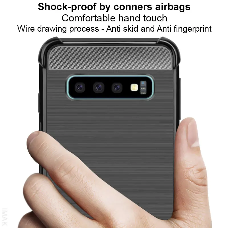 Противоударный чехол с подушкой безопасности для Samsung Galaxy S10 Plus S10E E Imak кожаный