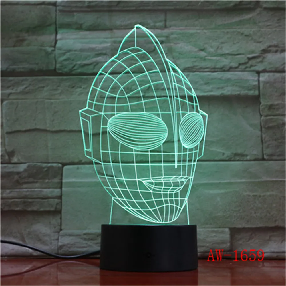 Novetly Lampara Ultraman Altman 3D RGB светодиодный ночной Светильник Настольный светильник USB