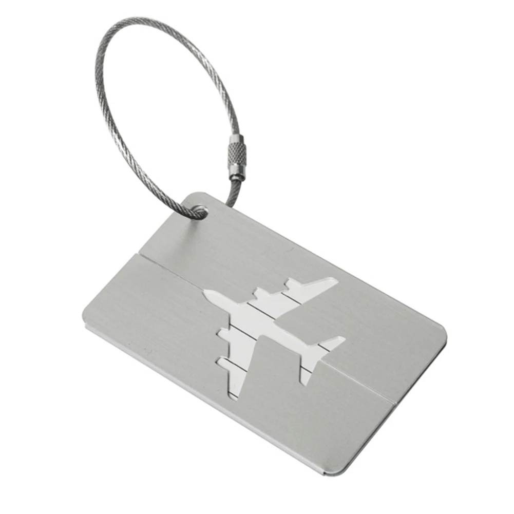 

2018 new Mini Rectangle Aluminium Alloy Luggage Tags Baggage Name Tags Travel Suitcase Label Holder Travel Accessories