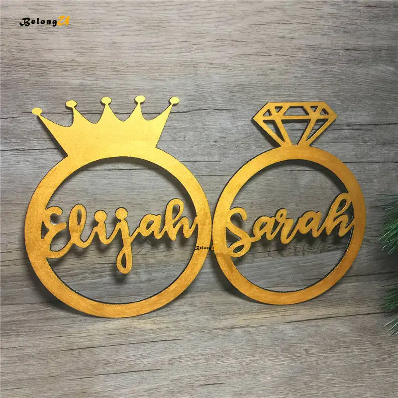 Custom Names Personalized Wedding Hanging Signs PhotoBooth Props Wood Decoration for Chair Sign Hoop Photo Booth Decor | Дом и сад