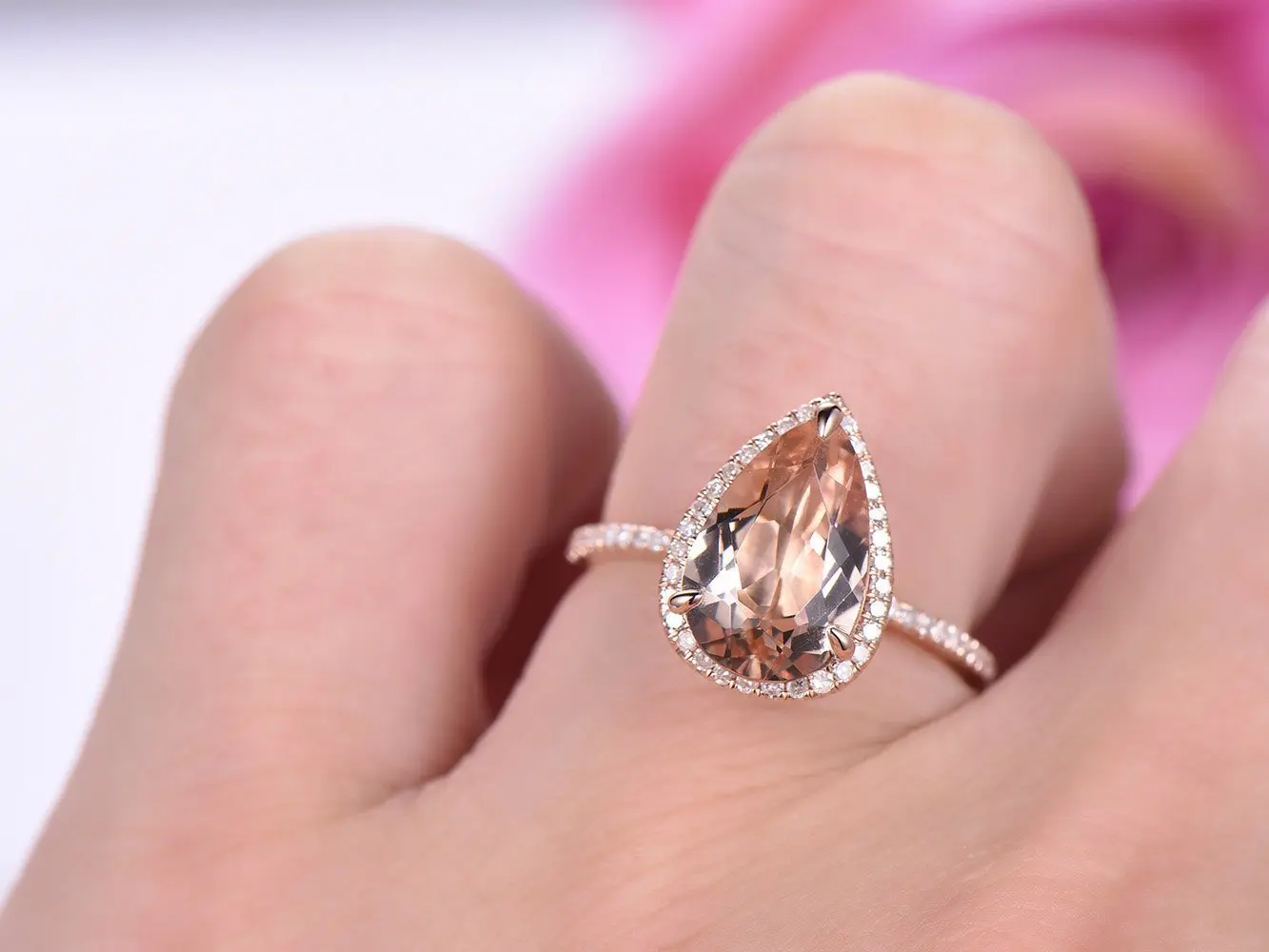 Visisap бутик 5ct большой капли воды Форма кольца для Для женщин Мода драгоценный