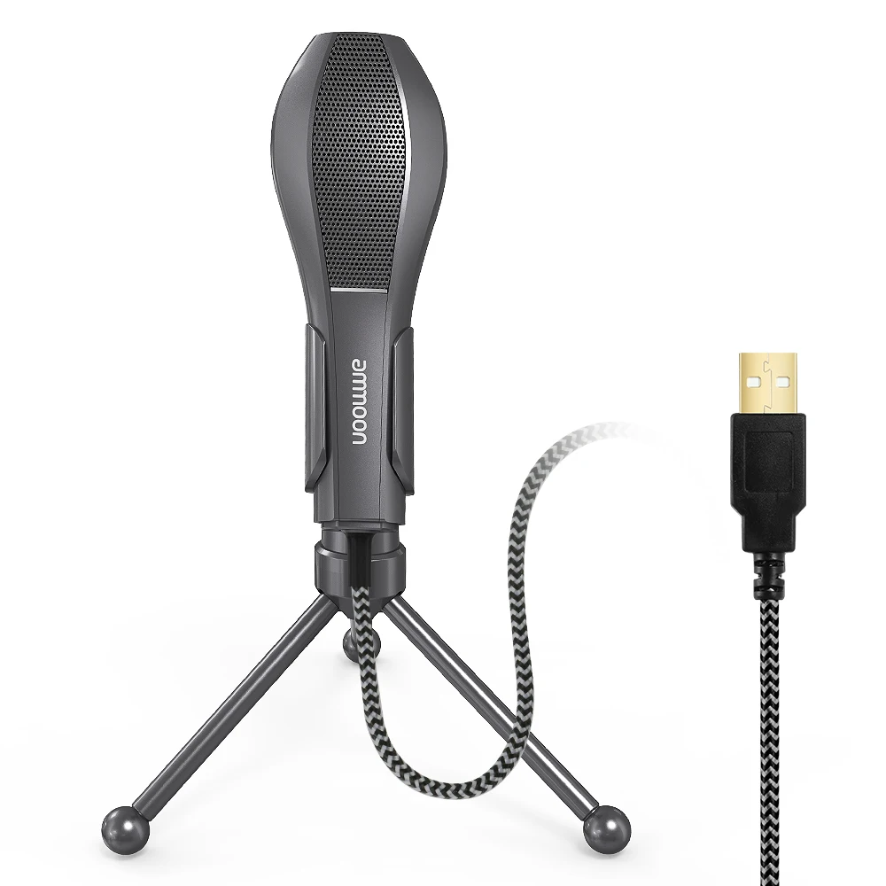 Проводной USB конденсаторный микрофон ammoon с настольным штативом и подставкой для