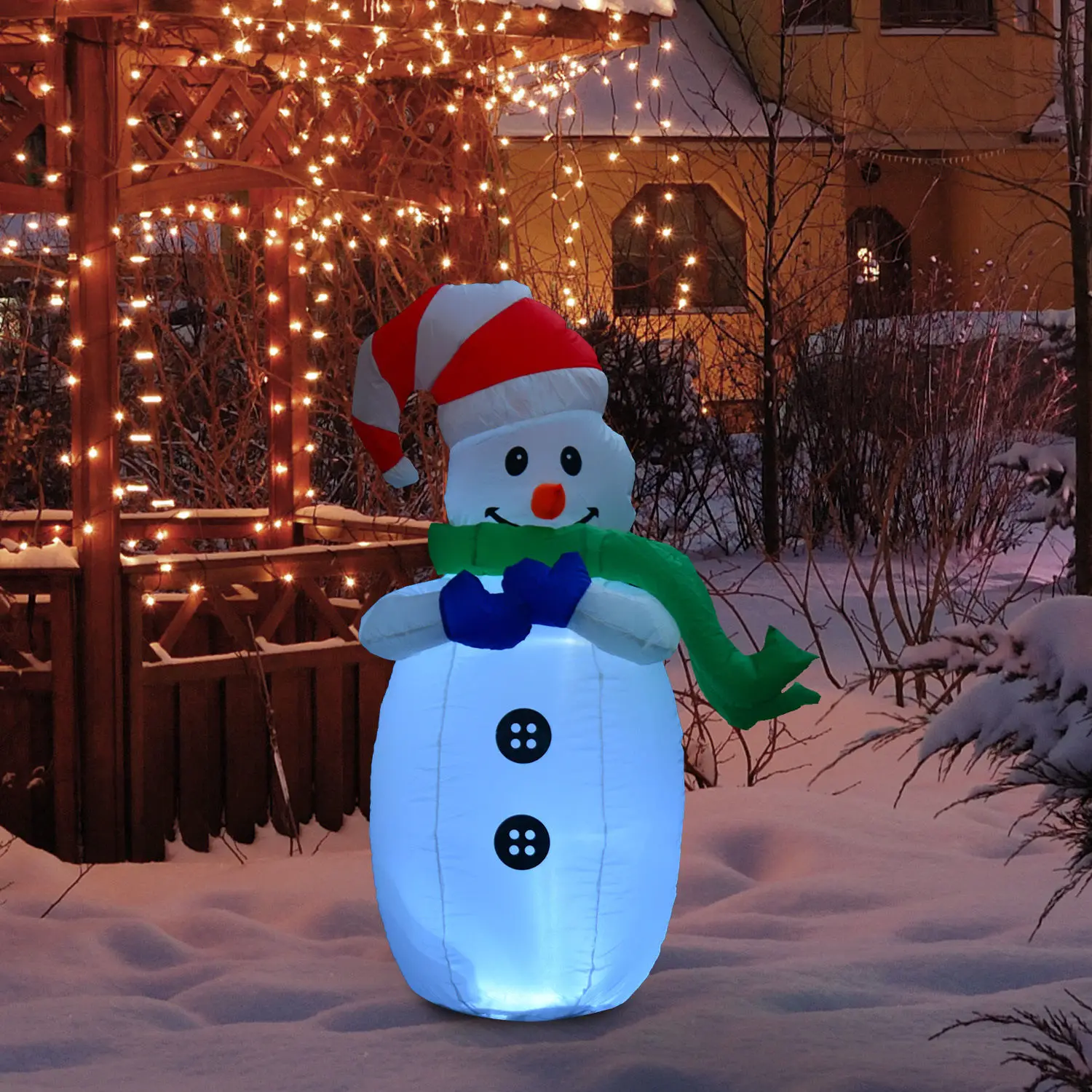 HOMCOM Muneco де Nieve Hinchable Decoracion Navidena светодиодное освещение Navidad внешний интерьер Jardin