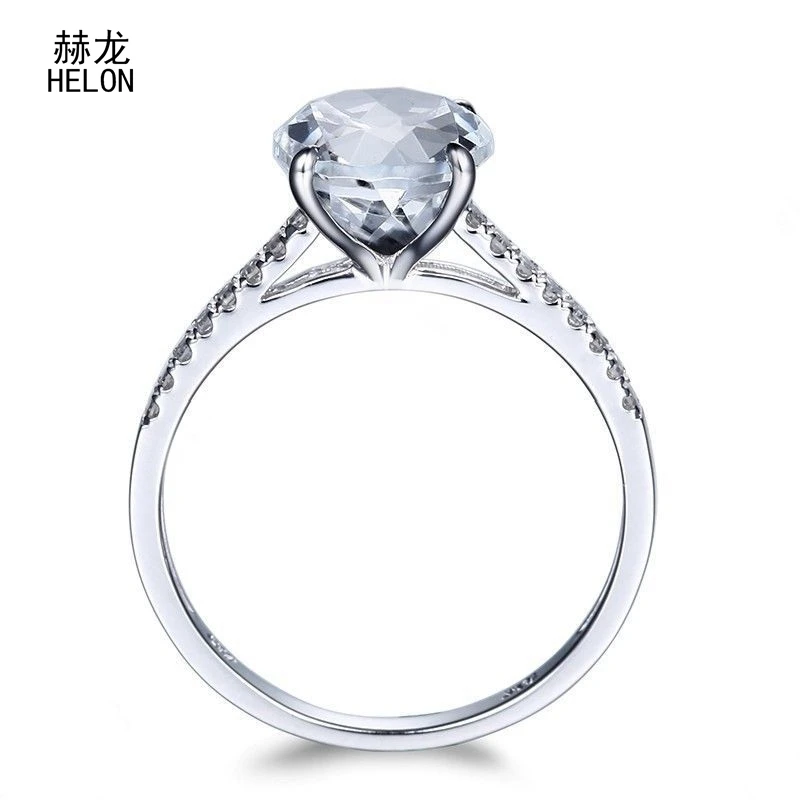 Настоящее серебро 925 пробы круглая огранка 100% натуральный белый топаз проложить