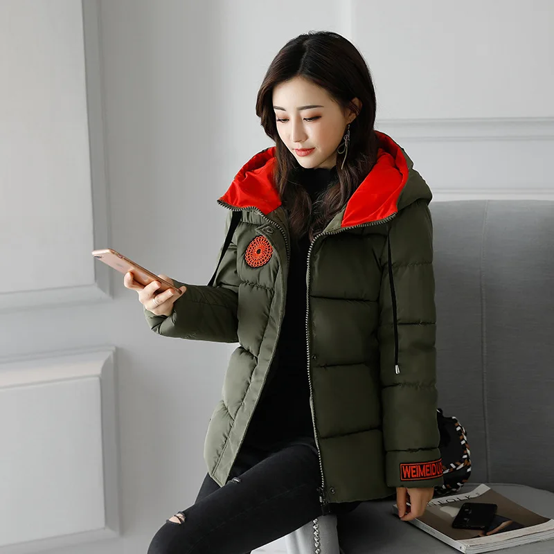 

2019 Rushed Polyester Long Full Enlarge Code Winter New Product Korean Easy Thickening Cotton-padded Clothes Mianfu Loose Coat