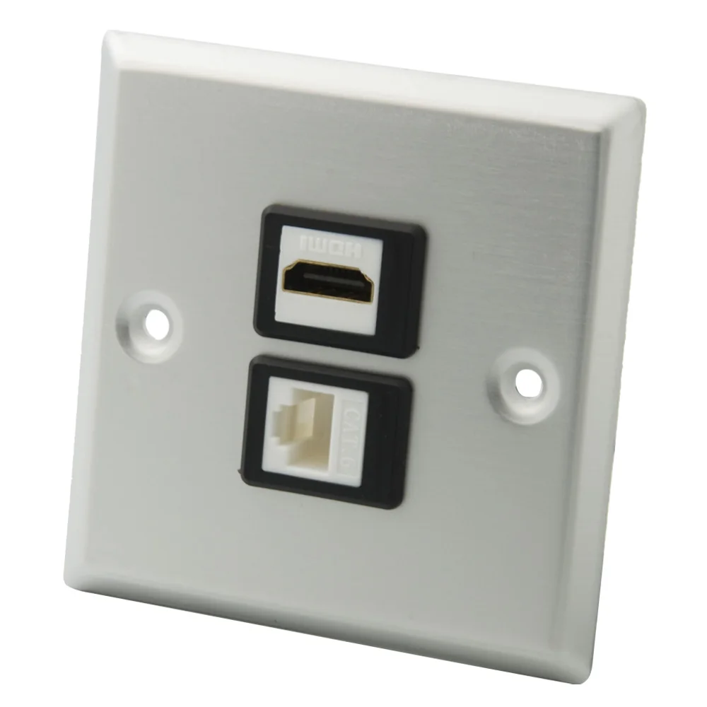 

86 Style Aluminum CAT6 RJ45 HDMI Female To Female Wall Plate