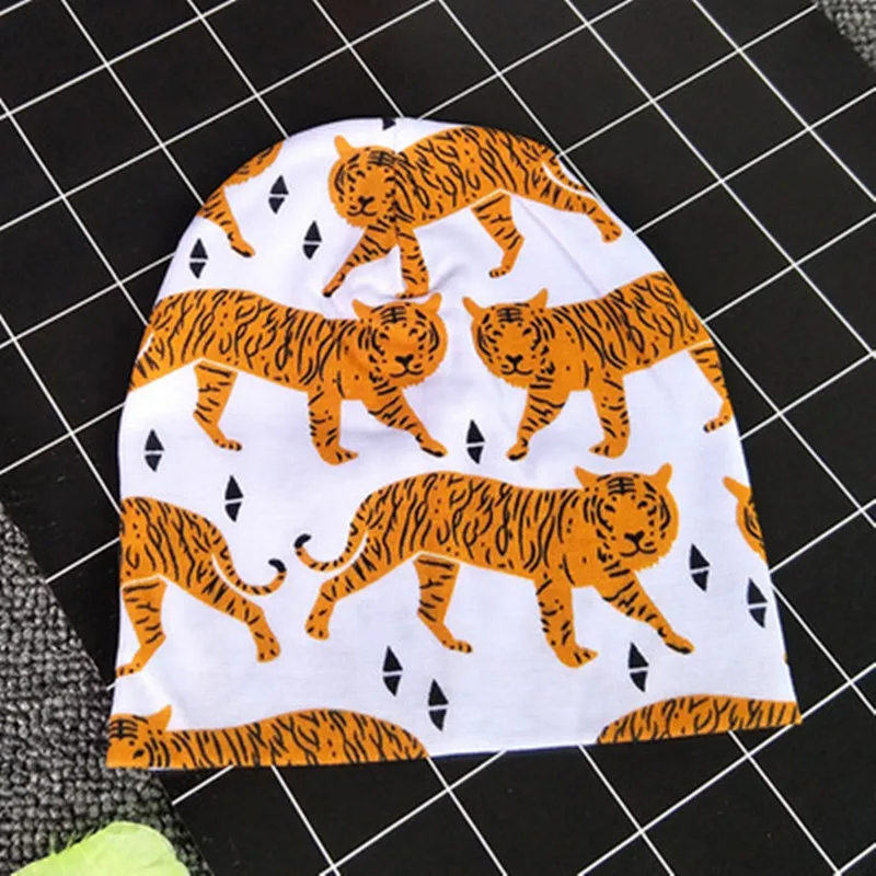 1Pcs Baby Hat Neck Scarves Animal Print Cotton Girl Boy Beanie Scarf Toddler Infant Kids Caps Cartoon Knit Bonnet Accessories | Детская
