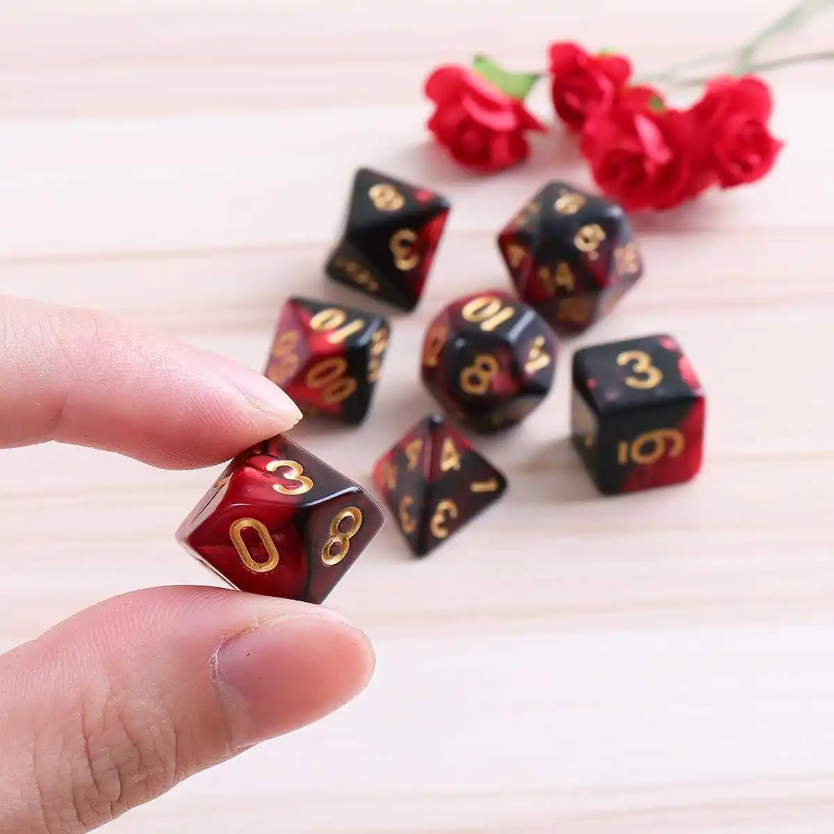 7 шт. многогранные Акриловые Кубики Игрушки игровые кубики реквизит для DnD TRPG RPG