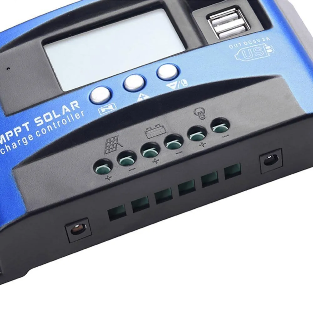 30/40/50/60/100A MPPT Solar Charge Controller With Dual USB LCD Display 12V 24V Auto Focus Tracking Collector Regulator | Инструменты