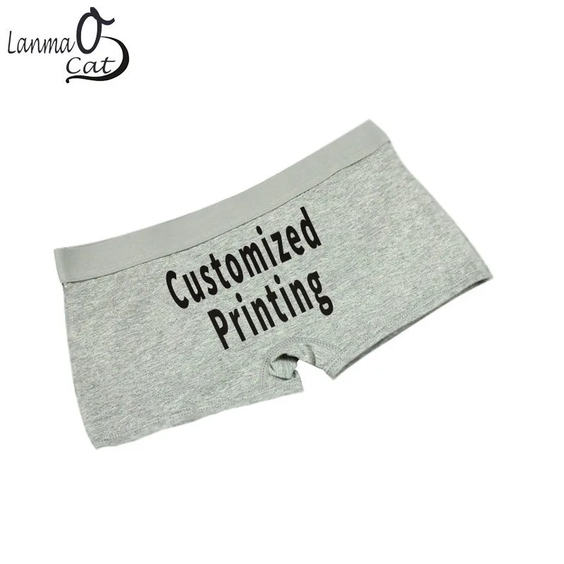 

Lanmaocat Cotton Boxer For Women Panties Women Boyshorts Custom Logo Print As Gift Lady Young Girls Boxer Shorts