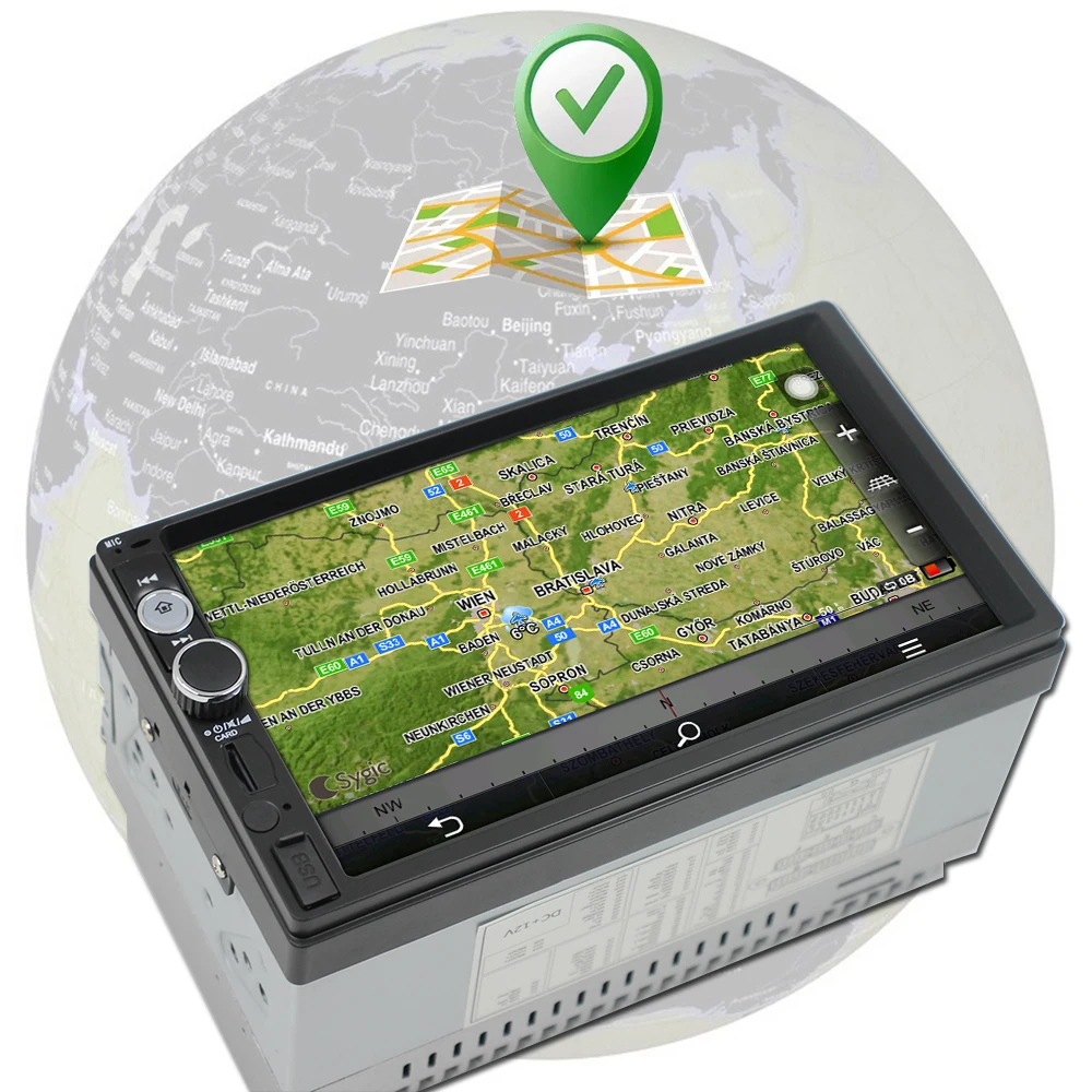 7 дюймовый Bluetooth звонок музыка GPS навигация 4 ядерное HD соединение смартфона