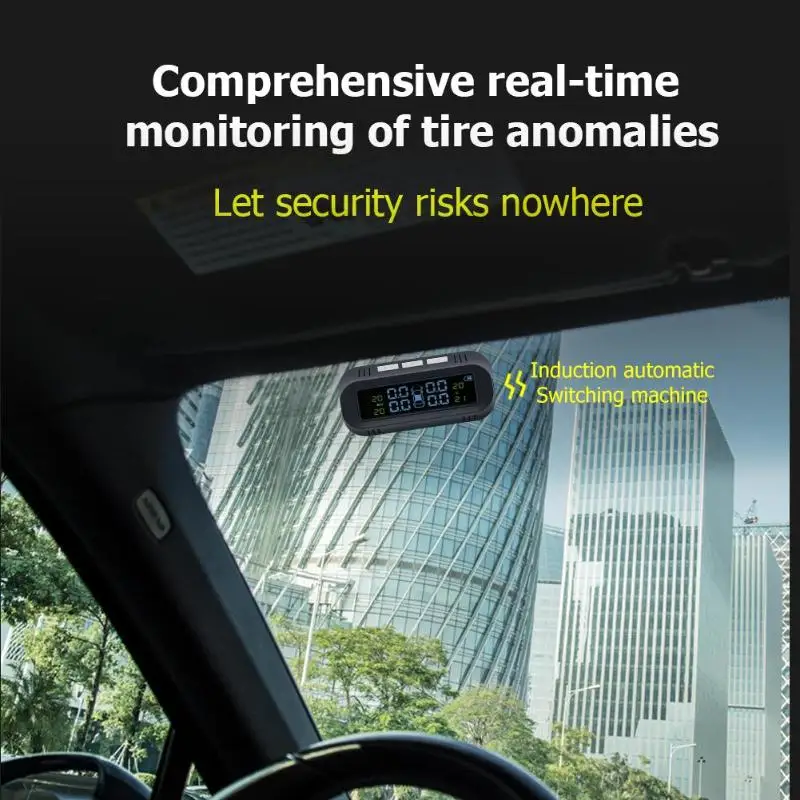 ABS солнечная + USB автомобильная TPMS система контроля давления в шинах 4 внутренних