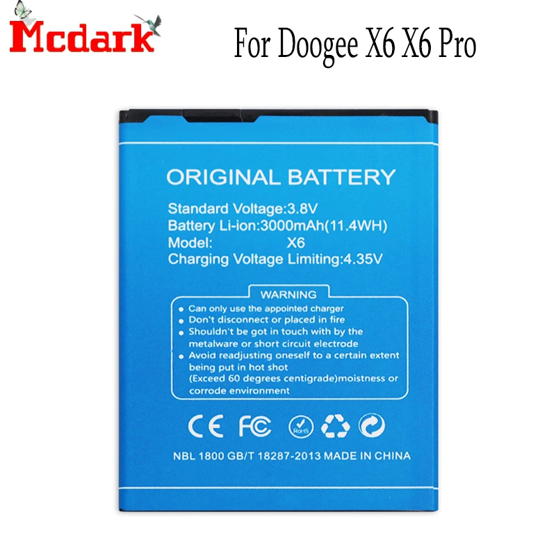 Для DOOGEE X6 ионная аккумуляторная батарея для Pro мА/ч. аккумулятор AKKU высокое