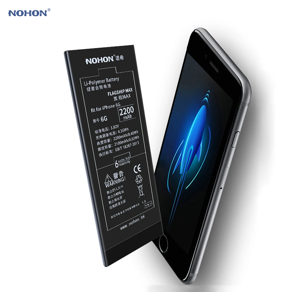 Аккумулятор Nohon литий полимерный для iPhone 6 6G i6 2200 мАч|Аккумуляторы мобильных