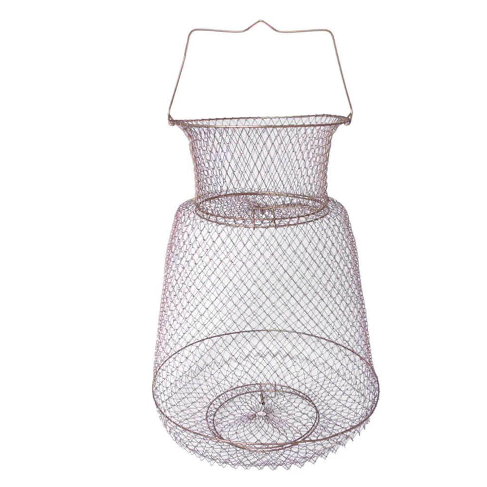 Портативная клетка рыболовная сеть пружинная дверь краб ловушка для креветок с
