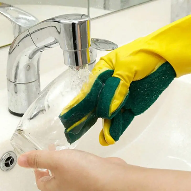 Waterproof Scouring Cloth Garden Sponge Fingers Kitchen Cleaning Portable Gloves | Спорт и развлечения