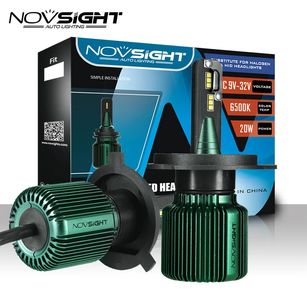 NOVSIGHT Автомобильные фары H4 Hi/Lo луч светодиодный H7 voiture H8 H9 H11 H13 9005 9006 9007 40W 12000lm 6500K