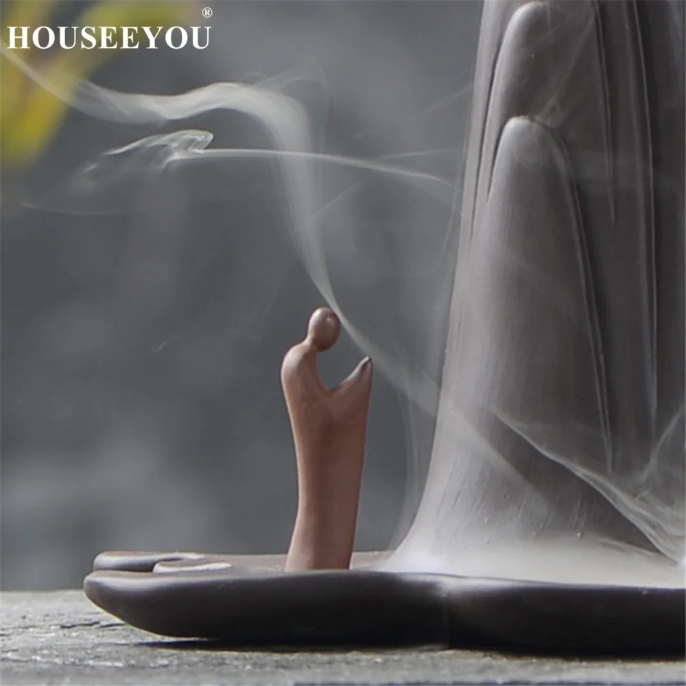 Искусственная курильница + 10 шт. конусов статуя Будды креативные горы вода Зен