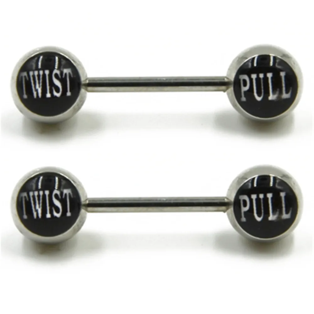 14G Surgical Steel Nipple Bar Sexy Puck Dirty Bad Word Logo Nipple Ring Barbells Women Punk Body Piercing Jewelry Free Shipping