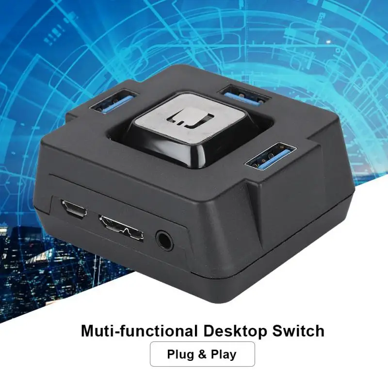 Подключи и играй USB3.0 Настольный ПК переключатель кнопка сброса питания аудио