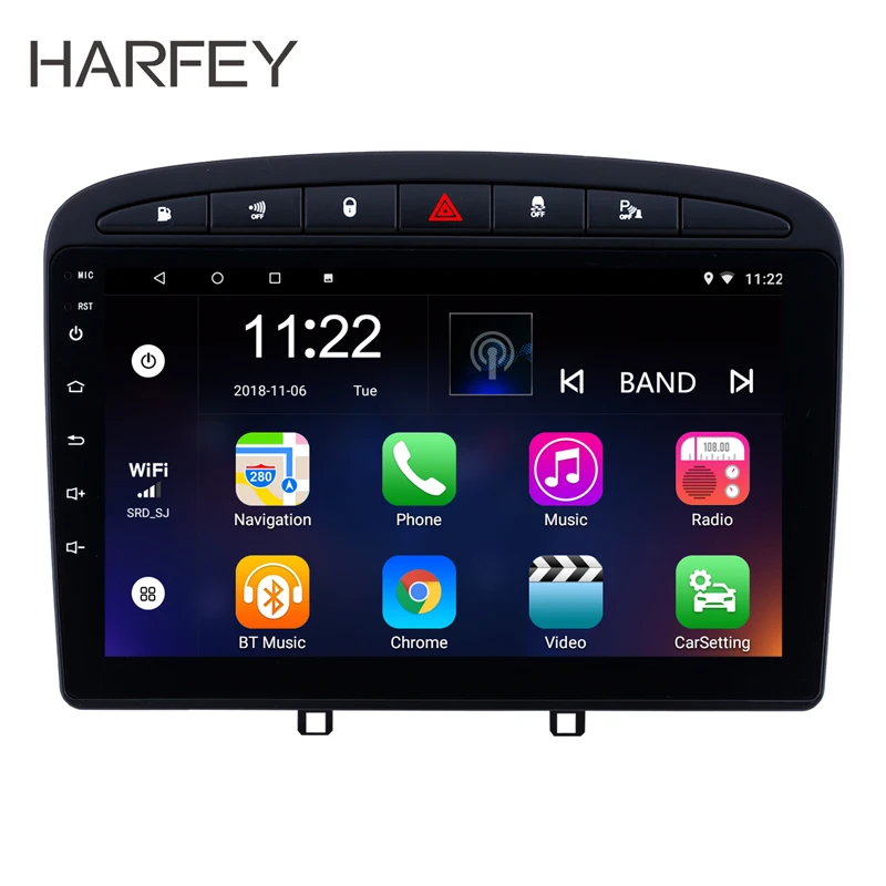 Harfey 9 &quotAndroid 8 1 автомобильный мультимедийный плеер 2Din для 2010 2016 PEUGEOT 408