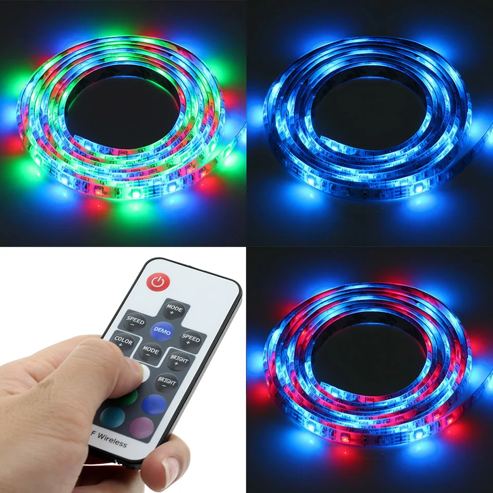 3528 RGB 5 в usb лента для изменения цвета 50 см 1 м 2 3 4 Рождественское украшение ТВ ПК