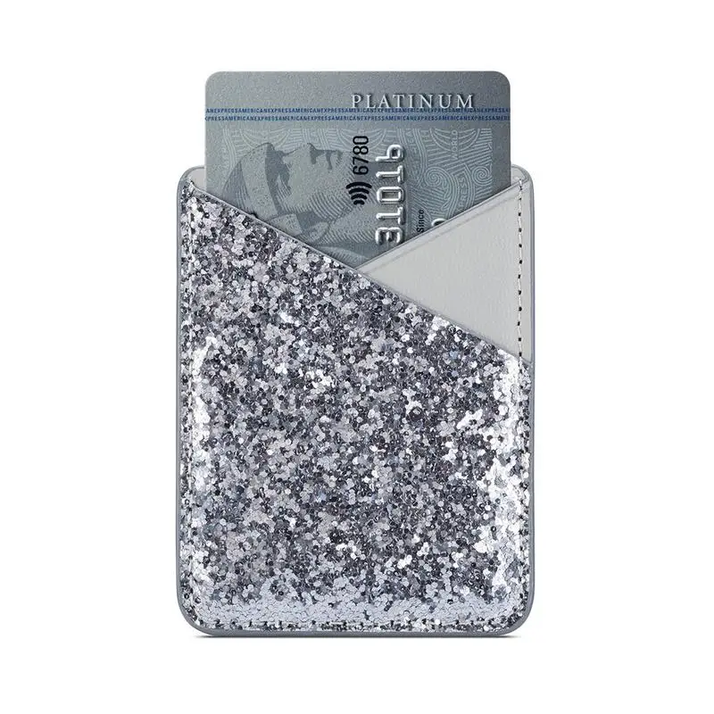 

Leather Sequined Card Holder Bag Mini Mobile Phone Case Credit ID Card Holders Fashion For Women Change Ladies Purse Wallet Bags
