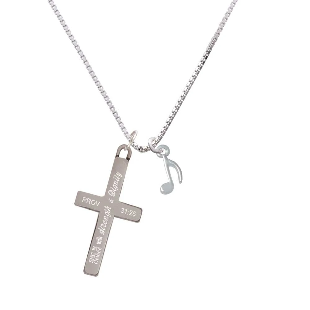 Мини восьмая нота прочность и достоинство крест ожерелье|Подвески| |