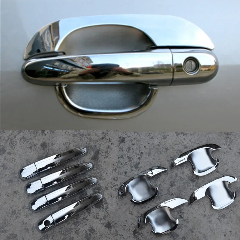 Для KIA Sportage Chrome дверные ручки Обложки Обрезать 4 двери 2005 2006 2007 2008 2009 аксессуары