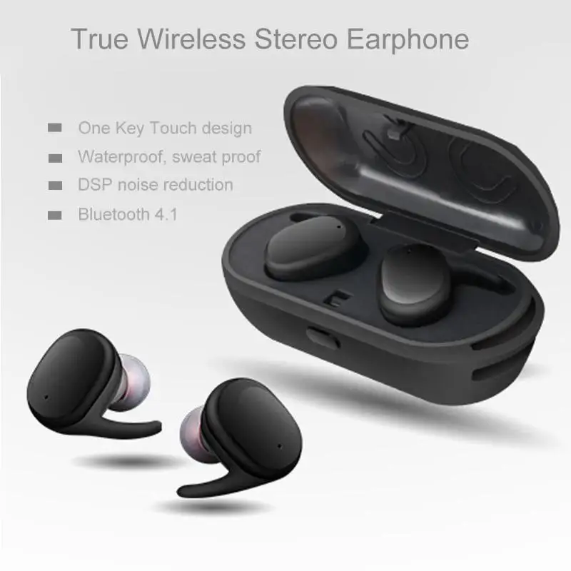 Миниатюрные водонепроницаемые бинауральные беспроводные Bluetooth наушники