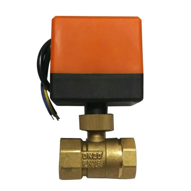 DC12V AC220V DN15 50 3 проводный 2 полосный контроль латунная нить электрический шаровой
