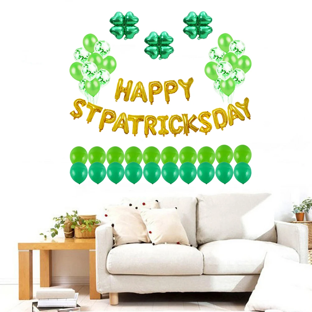 63 шт. латексные и фольгированные воздушные шары Happy Stpatrick's Day прекрасные баннеры