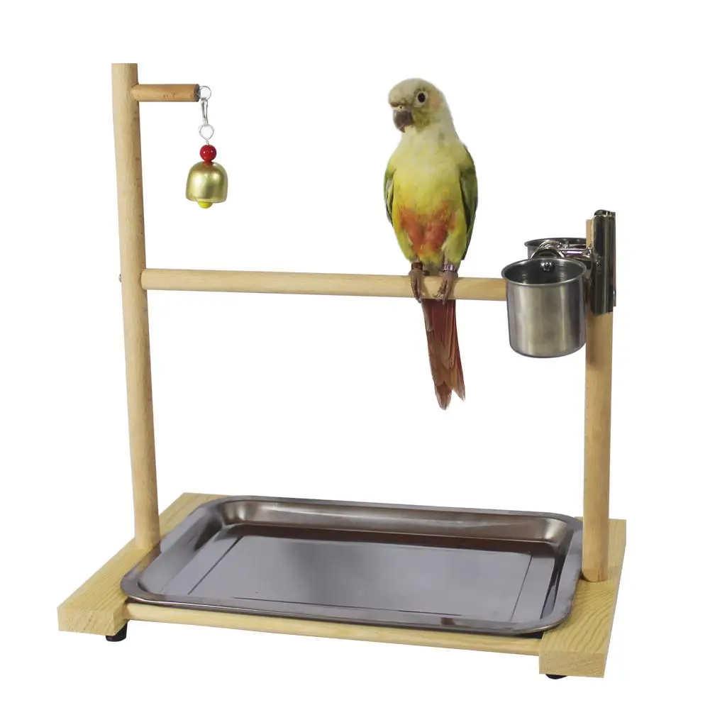 

Bird Playground,Birdcage Parrot Perch Playstand Tabletop Feeder Cup Bowl Tray for Small Medium Conure Cockatiel Parakeet Finch