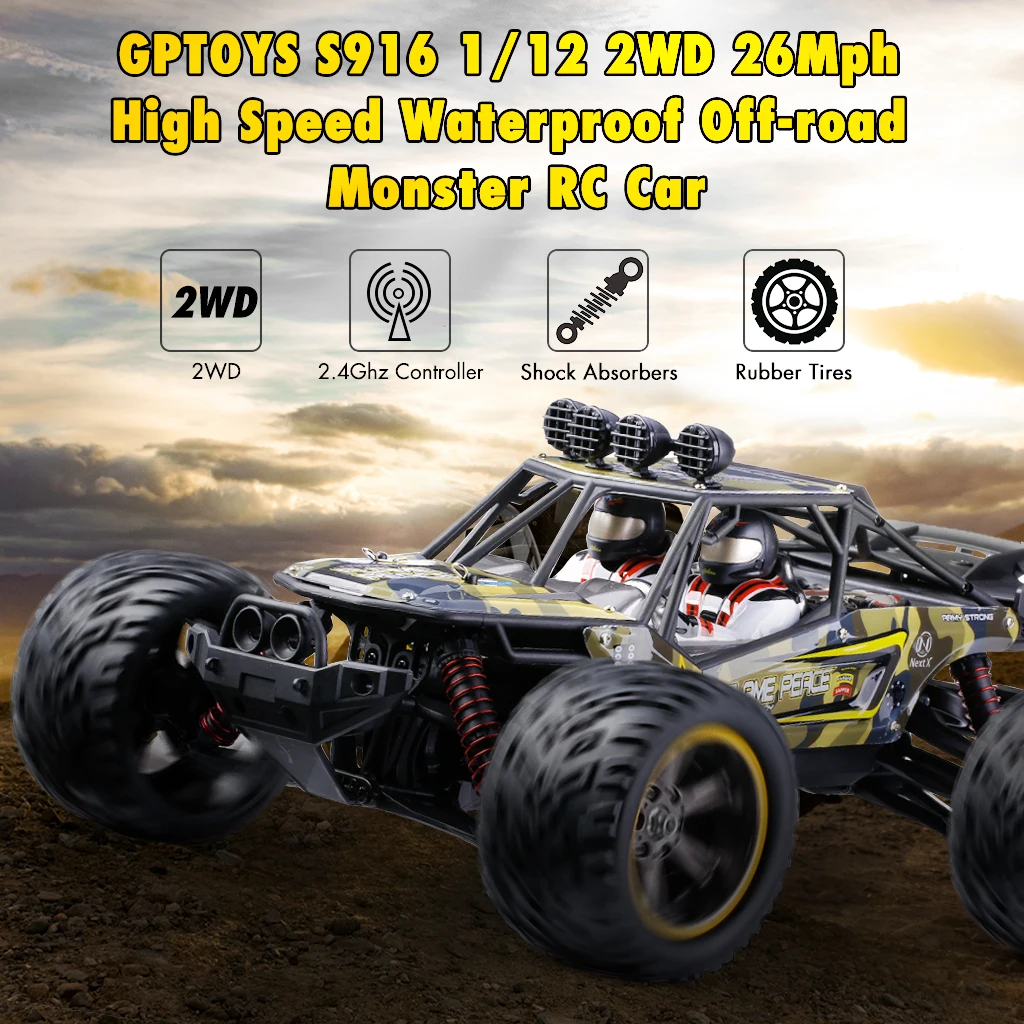 GPTOYS S916 RC автомобили пульт дистанционного управления грузовик щетка мощный