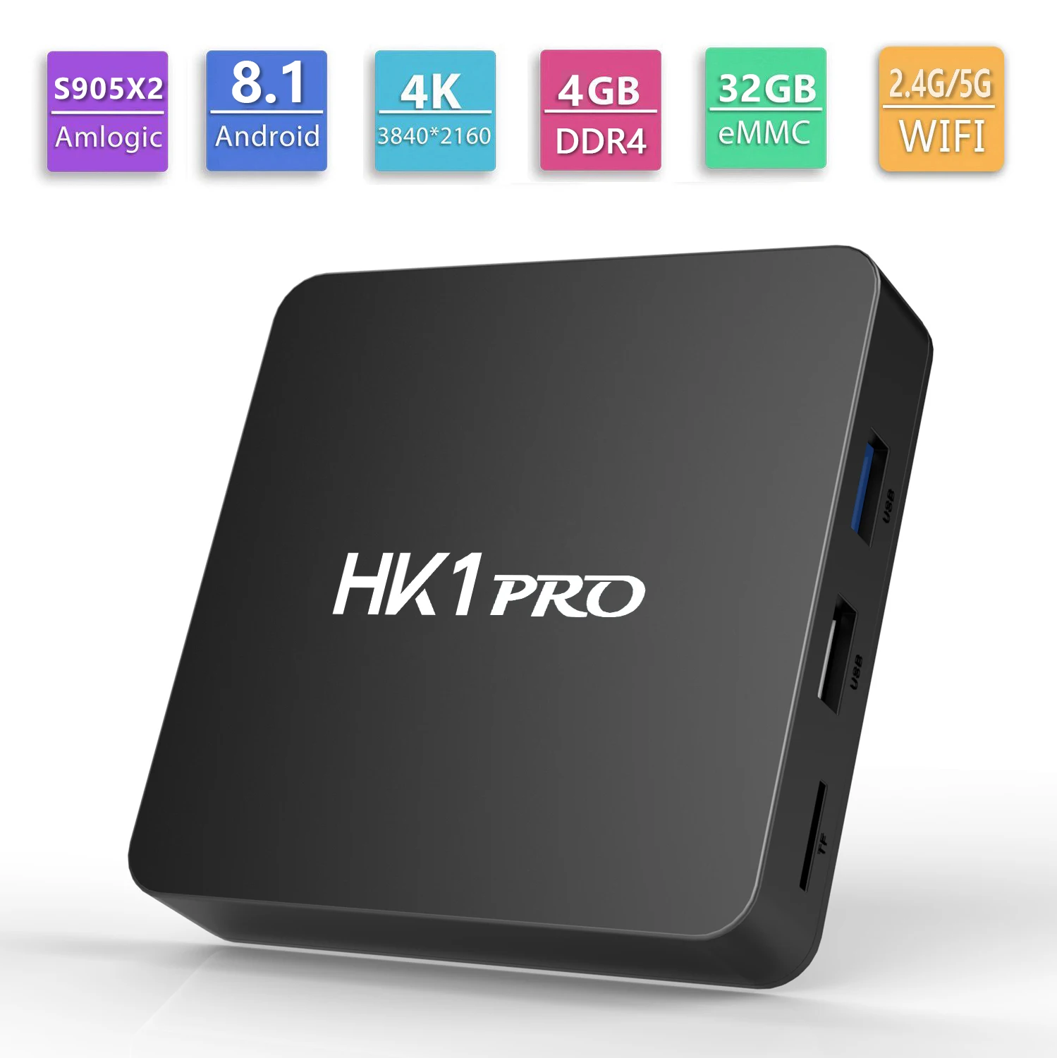 ACEMAX HK1 PRO Android 8 1 четырехъядерный ТВ бокс Amlogic S905X2 4 Гб 64 2 4G 5G Dual Wifi USB 3 0 H. 265 4K 60fps Smart TV