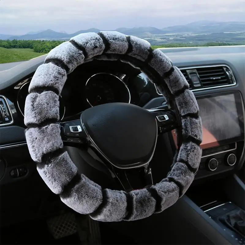 Car Steering Plush Wheel Cover Autumn Winter Copy Wool Short Fiber Decoration Collarless Warm Handle | Автомобили и мотоциклы