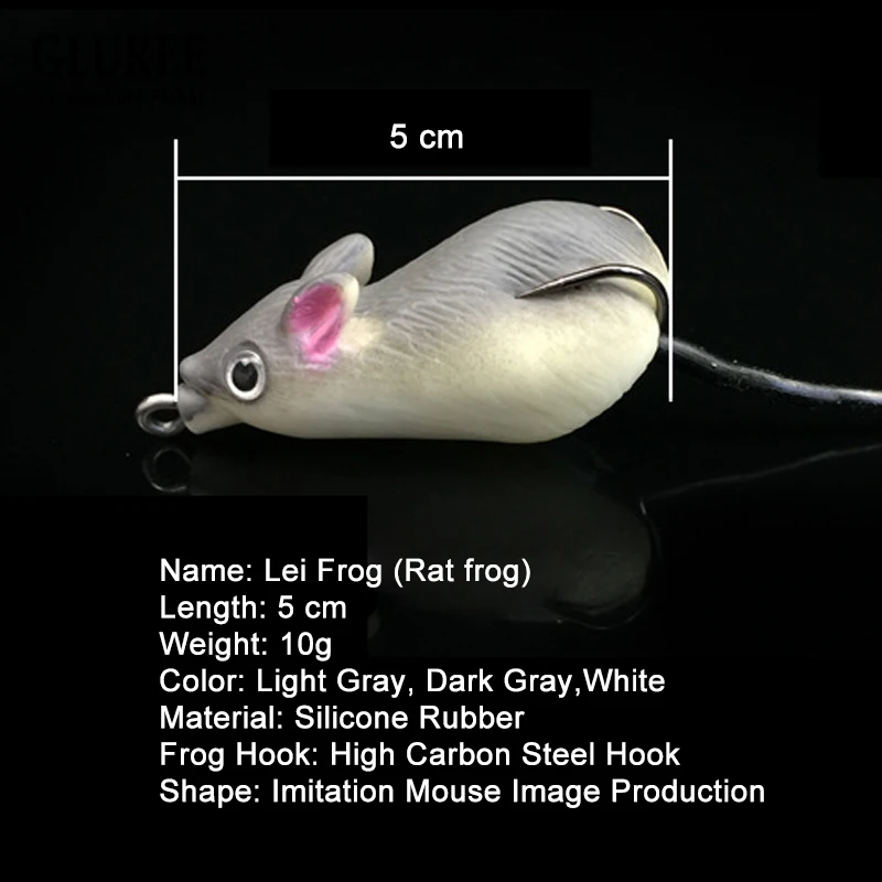 GLUREE Rat Рыболовная Приманка 5 см 10 г Lei Лягушка Мягкие Приманки Силиконовая