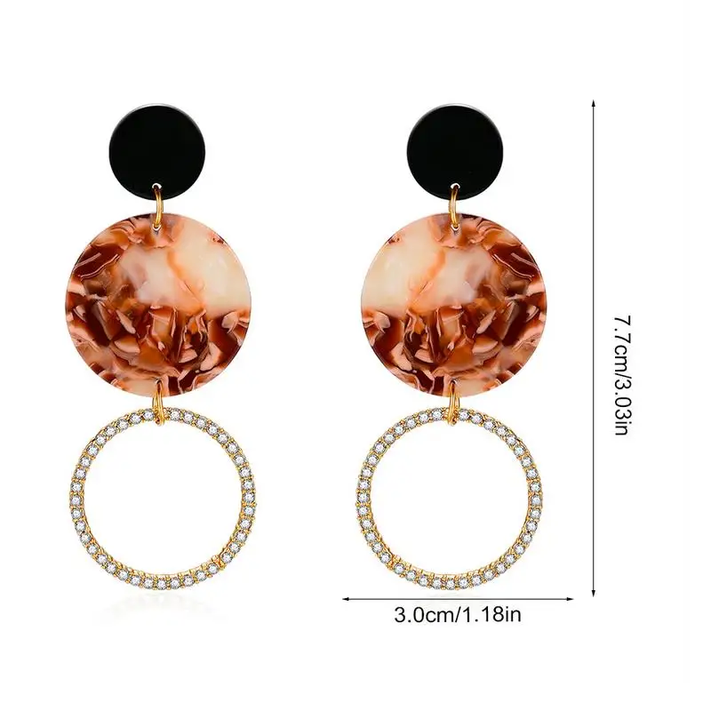 Модные Простые геометрические круглые серьги ручной работы длинные для девочек