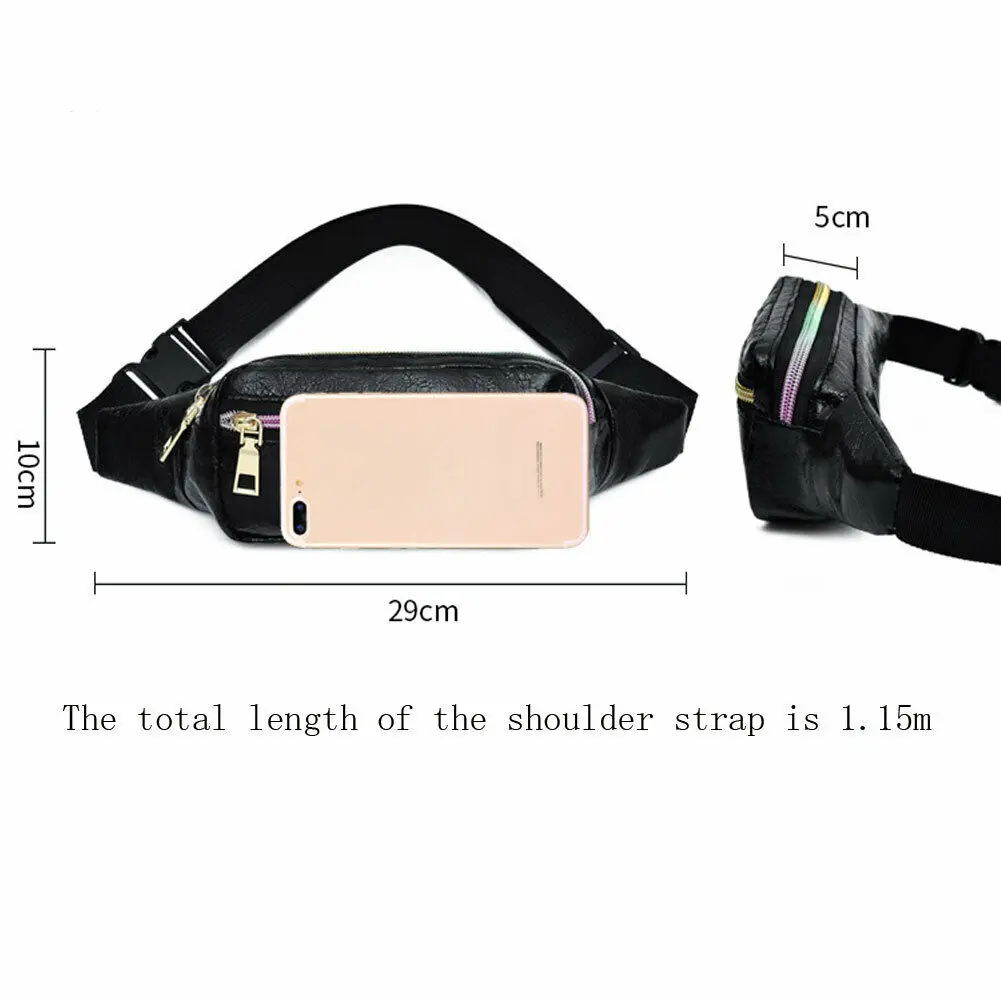 

Women Waist Bag PU Leather Belt Zipper Fanny Pack Female Casual Chest Bags Phone Pouch Travel Sport Purse Cross-bag