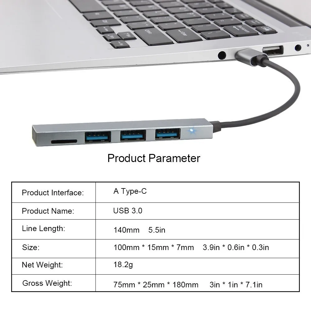 Usb 3 0 концентратор 4 порта TF кардридер для интерфейса типа C Высокоскоростной